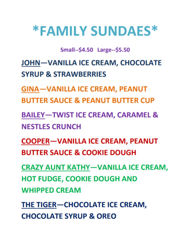 family sundaes